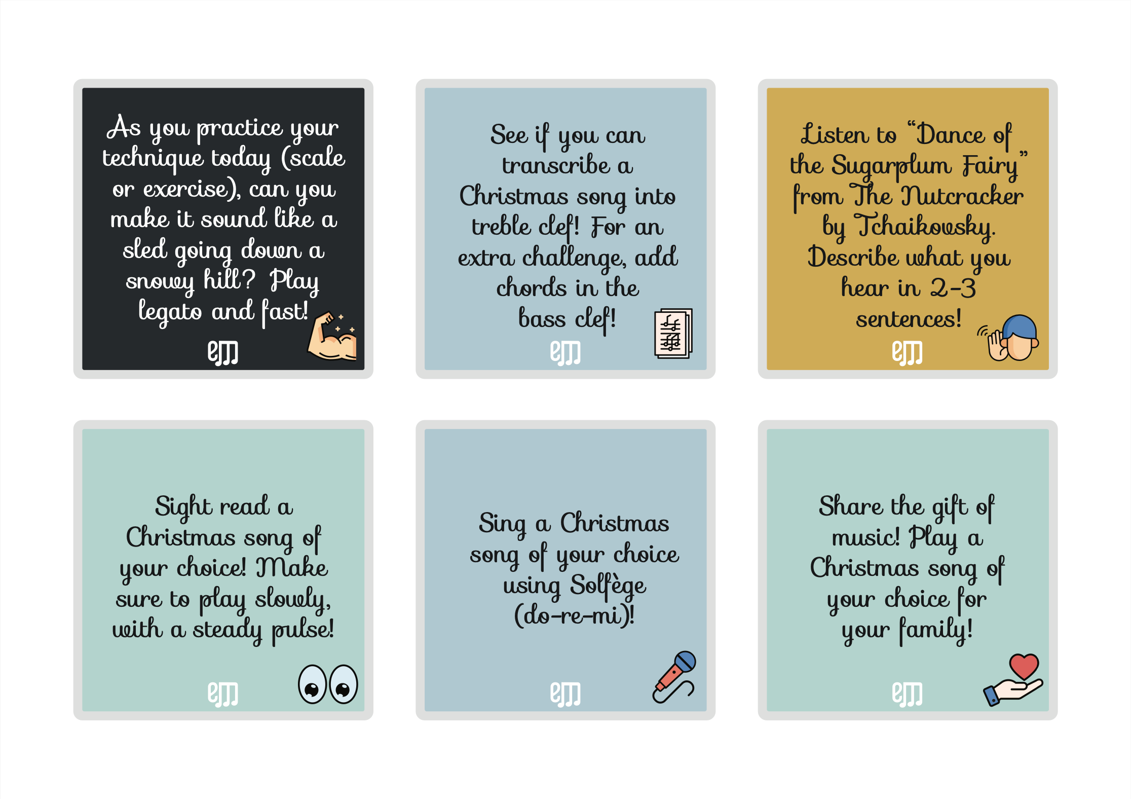 CHRISTMAS COUNTDOWN Practice Advent Calendar Efficient Musician