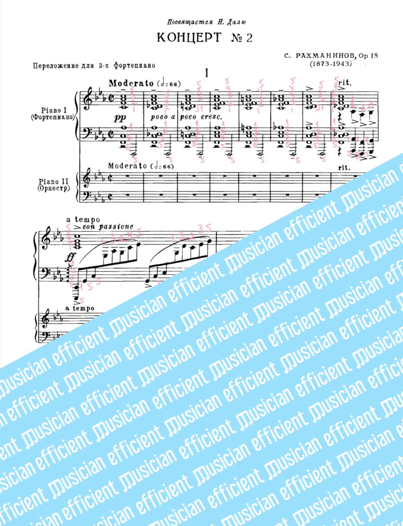 Rachmaninoff, Piano Concerto No. 2 in C Minor, Op. 18 - COMPLETE FINGERINGS