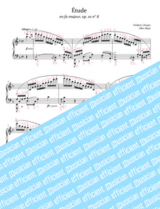 Chopin, Etude No. 8 in F major, Op. 10 - COMPLETE FINGERINGS